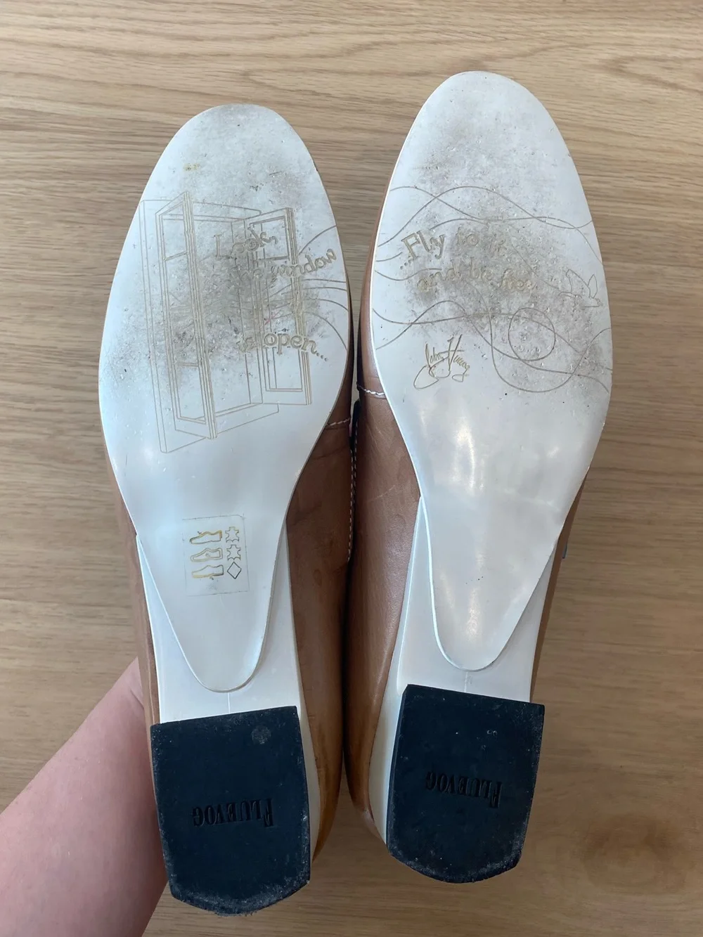 Fluevog Teal and Beige Mary Jane